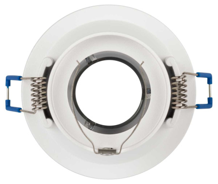 Светильник встраиваемый декоративный ЭРА KL103 WH/CH под лампу MR16 GU5.3 белый/хром Б0056353