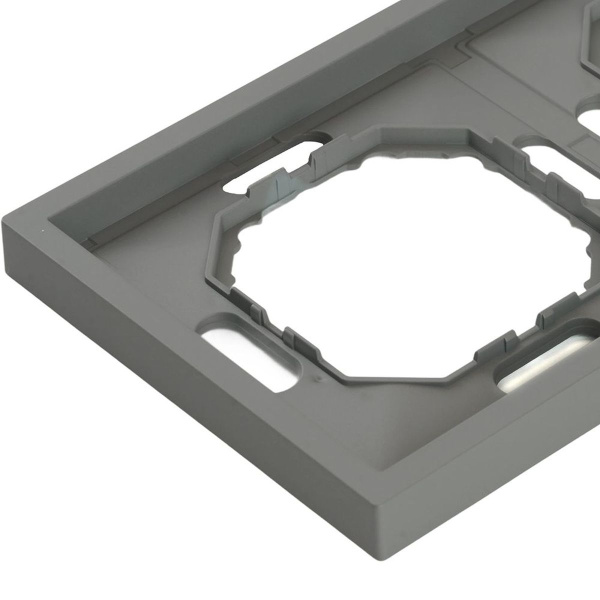 Рамка STEKKER, PFR00-5002-10 2-местная, серия Эмили, платиново-серый, soft touch 49963