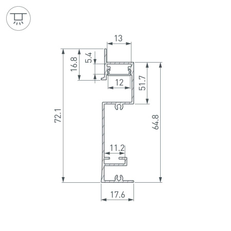 Профиль встраиваемый Arlight Plintus-H73-F-2000 White 043592