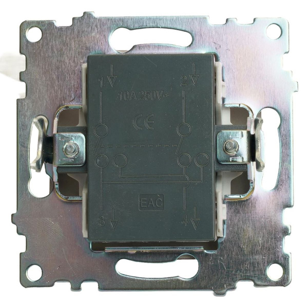 Переключатель перекрестный одноклавишный Stekker Катрин шоколад GLS10-7110-04 49180