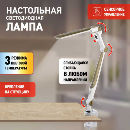 Настольная лампа ЭРА NLED-496-12W-G Б0052769