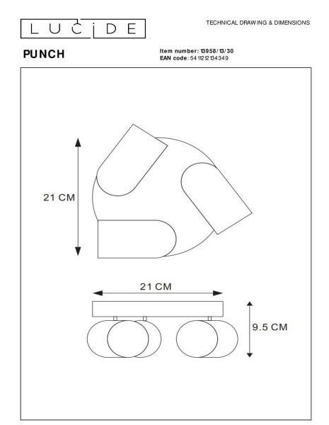 Спот Lucide Punch 13958/13/30