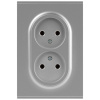 Розетка ЭРА Arktik 16-2107-03 без заземления двойная 2X2P 16А-250В алюминий Б0071683