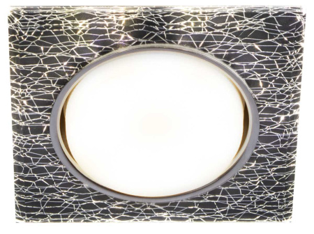 Светильник встраиваемый cо светодиодной подсветкой ЭРА DK LD50 WH/BK под лампу GX53 белый/черный Б0057469