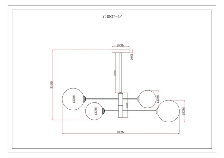 Подвесная люстра Moderli Molecule V10837-4P