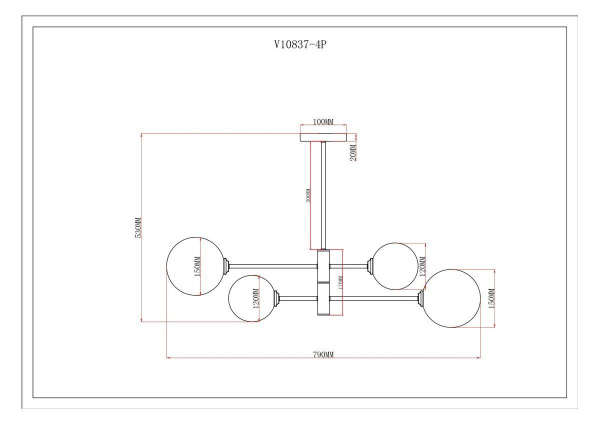 Подвесная люстра Moderli Molecule V10837-4P