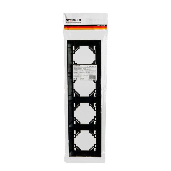 Рамка 4-постовая Stekker Эрна Элегант черный PFR00-9014-03 49664