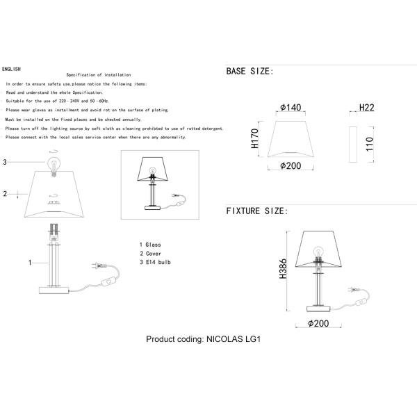 Настольная лампа Crystal Lux Nicolas LG1 Gold/White