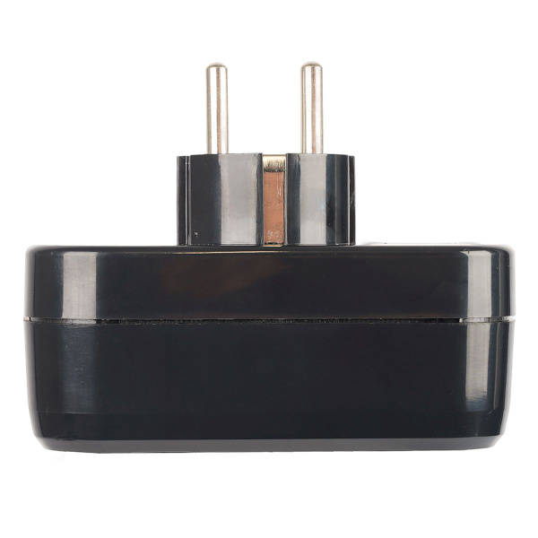 Разветвитель сетевой 2-местный с/з Stekker ADP16-22-20 250V, 16A, ABS огнеустойчивый пластик, черный 50680