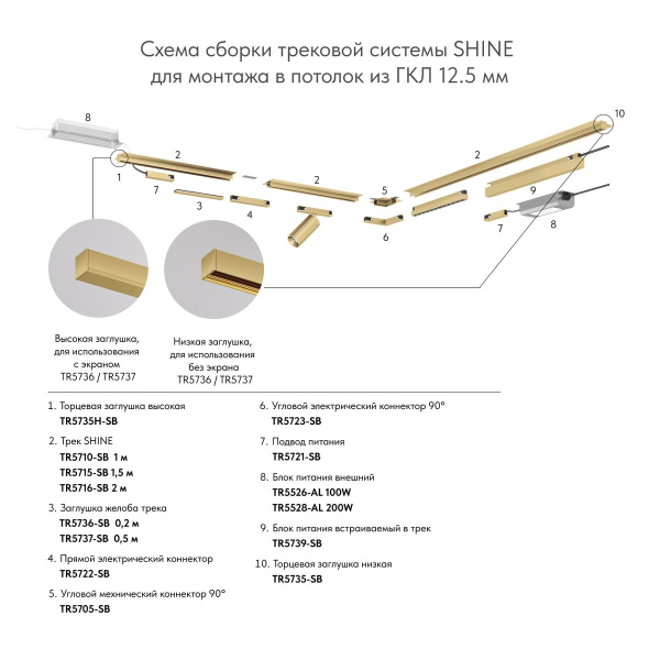 Заглушка Denkirs Shine Base TR5735H-SB