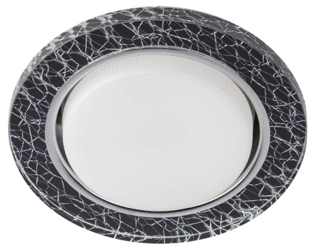 Светильник встраиваемый cо светодиодной подсветкой ЭРА DK LD51 WH/BK под лампу GX53 белый/черный Б0057464