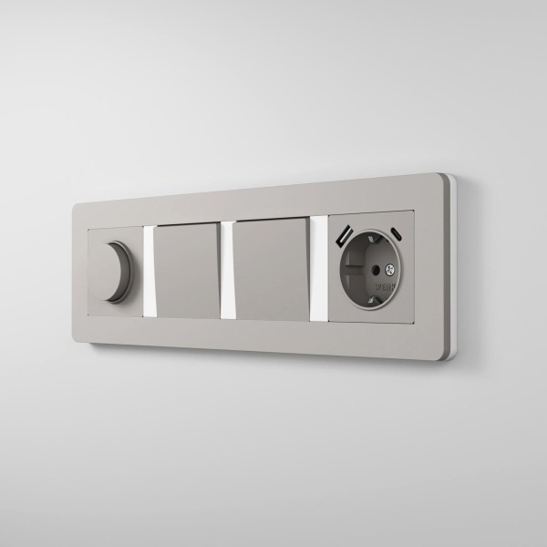 Рамка Werkel Split на 4 поста дымчатый/белый W0043067 4690389206108