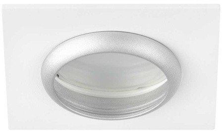 Светильник встраиваемый алюминиевый ЭРА KL110 WH/SL под лампу MR16 GU5.3 белый/серебро матовый Б0061532