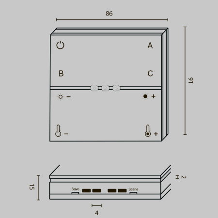 Беспроводная панель управления Maytoni Technical Smart home DRC034-8-W