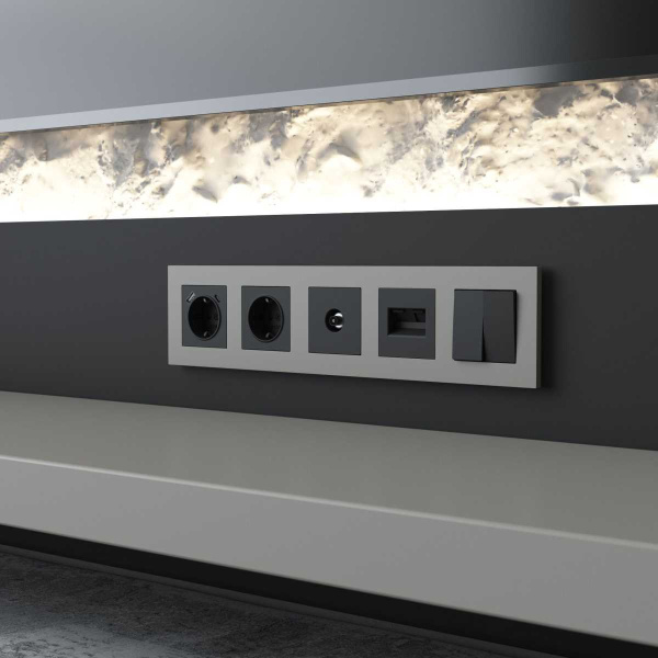 Рамка на 5 постов Werkel Slab дымчатый софт W0052917 a071630