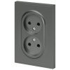 Розетка ЭРА Arktik 16-2107-06 без заземления двойная 2X2P 16А-250В графит Б0071686