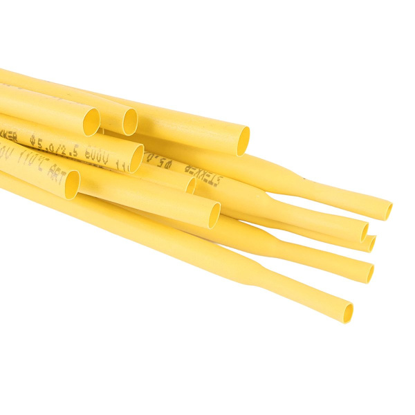 Термоусадочная трубка Stekker 4,0/2,0 мм, длина 100 см., усадка 2:1, желтый HST-420-100YW 50263