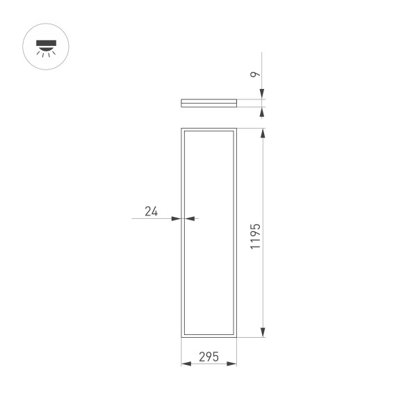 Встраиваемый светодиодный светильник Arlight DL-Intenso-S300x1200-40W White6000 043555