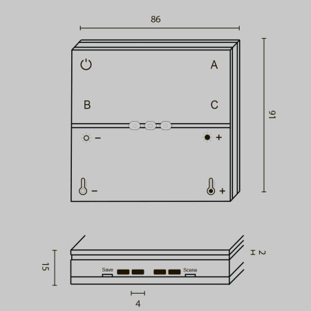 Беспроводная панель управления Maytoni Lighting control Zigbee DRC035-Z-8-B