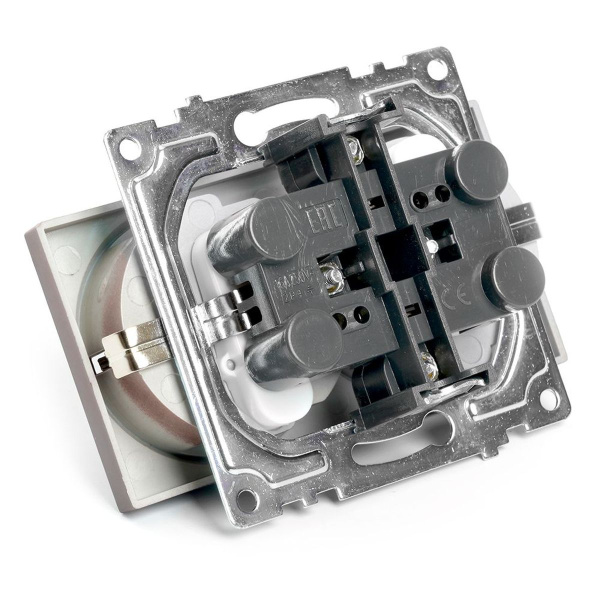 Розетка двухместная с защитной шторкой Stekker Катрин шоколад GLS16-7114-04 49030