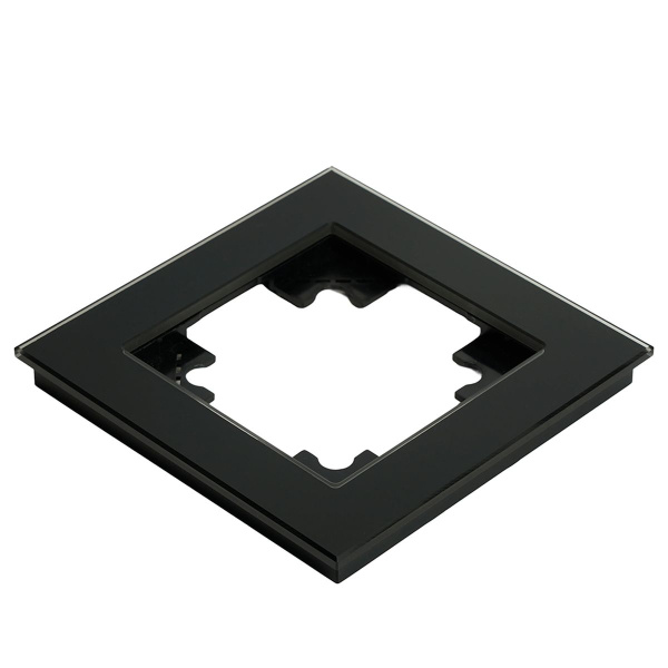 Рамка 1-постовая для сенсорных механизмов, подсветки Stekker Катрин черный GFR00-7001-05S 50304