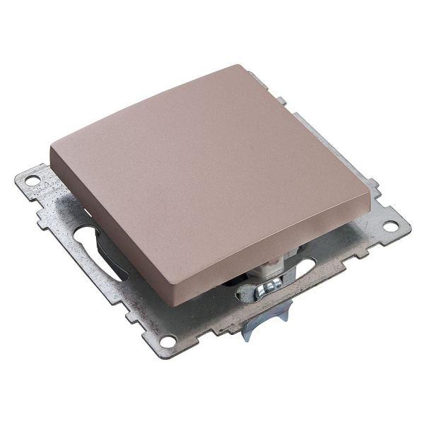 Переключатель перекрестный одноклавишный Stekker Катрин шампань GLS10-7110-02 49179