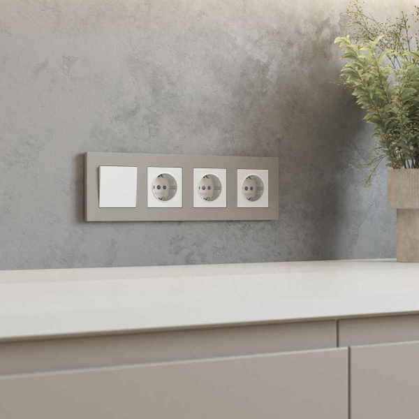 Рамка на 4 поста Werkel Slab дымчатый софт W0042917 a071628