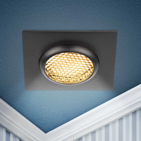 Светильник встраиваемый алюминиевый ЭРА KL110 BK под лампу MR16 GU5.3 черный матовый Б0061530