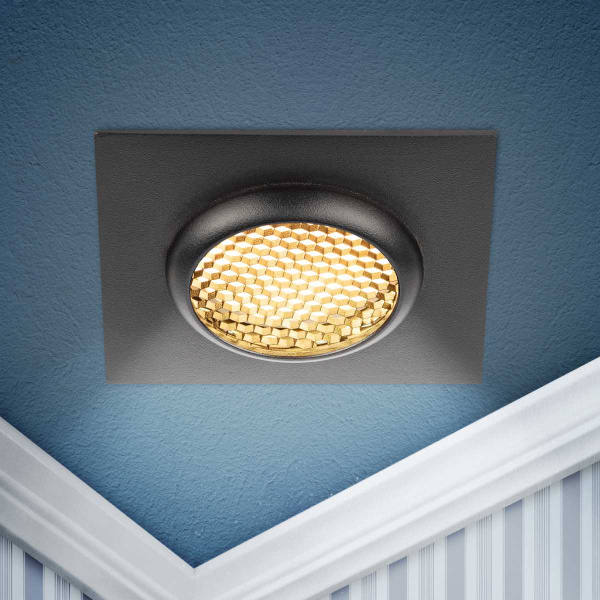 Светильник встраиваемый алюминиевый ЭРА KL110 BK под лампу MR16 GU5.3 черный матовый Б0061530