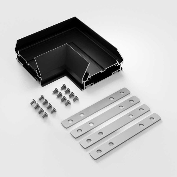 Коннектор угловой для монтажа в натяжной потолок однофазного шинопровода черный Elektrostandard a070480