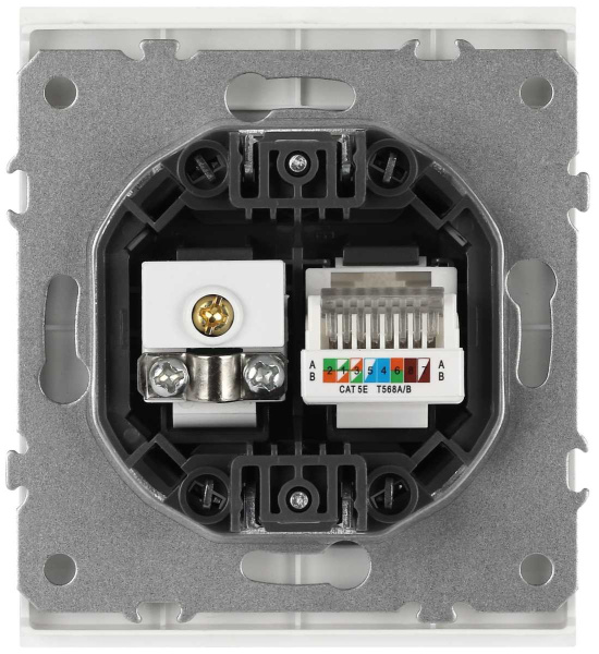Розетка ЭРА Arktik 16-3110-01 комбинированная RJ45+TV белый Б0070494