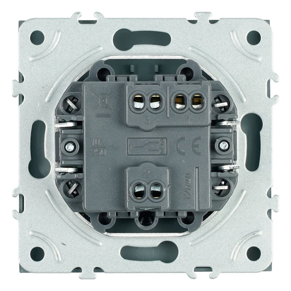 Переключатель 1-клавишный (механизм), Stekker, 250В, 10A Эмили, RSW10-5105-09, антрацит, soft touch 49919