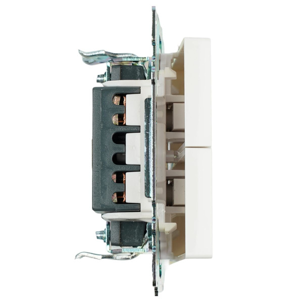 Выключатель двухклавишный Stekker Катрин белый GLS10-7104-01 39300