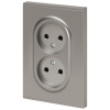 Розетка ЭРА Arktik 16-2107-07 без заземления двойная 2X2P 16А-250В титан Б0071687