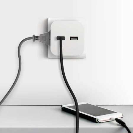 Разветвитель электрический ЭРА SP-2-USB-W на 2 розетки + 2xUSB 2400mA без заземления 10А белый Б0049531