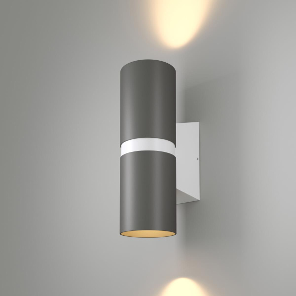 Уличный настенный светодиодный светильник Elektrostandard Liberty 35124/U серый/белый a060098