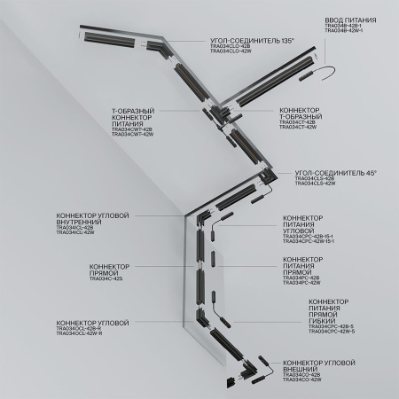 Шинопровод встраиваемый магнитный Maytoni Technical Exility TRX034-421W