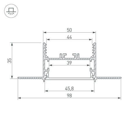 Профиль Arlight SL-LINIA45-FANTOM-2000 ANOD 027160