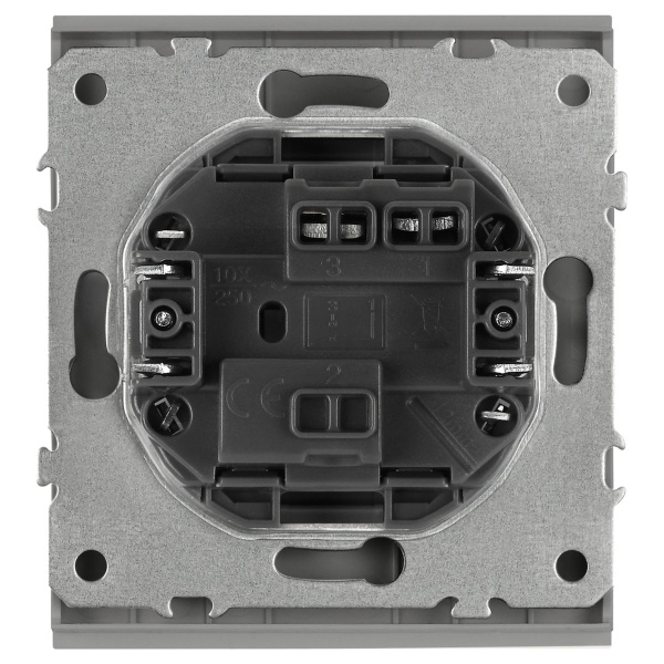 Кнопка ЭРА Arktik 16-1109-03 10АХ-250В алюминий Б0070396