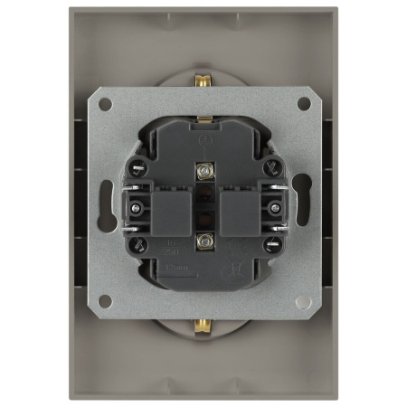 Розетка ЭРА Arktik 16-2105-07 двойная с заземлением 2X2P+E Schuko со шторками 16А-250В титан Б0070460