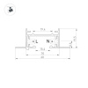 Шинопровод встраиваемый Arlight LGD-2TR-Track-F-2000-BK-M 038673