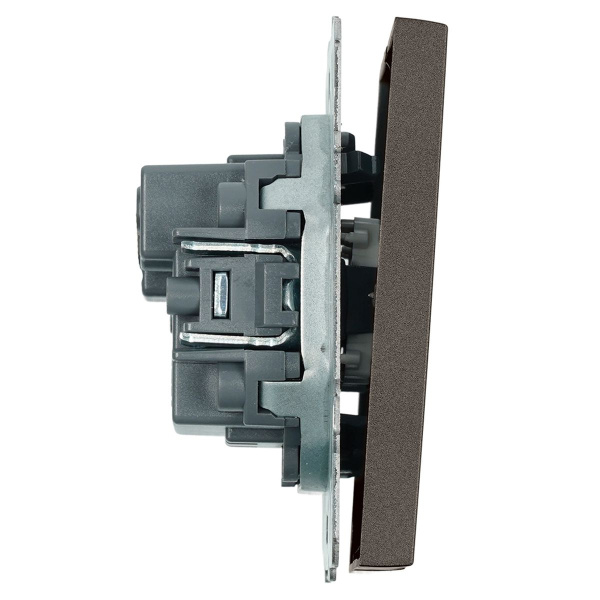 Выключатель 2-клавишный (механизм), Stekker, 250В, 10А Эмили, RSW10-5104-09, антрацит, soft touch 49918