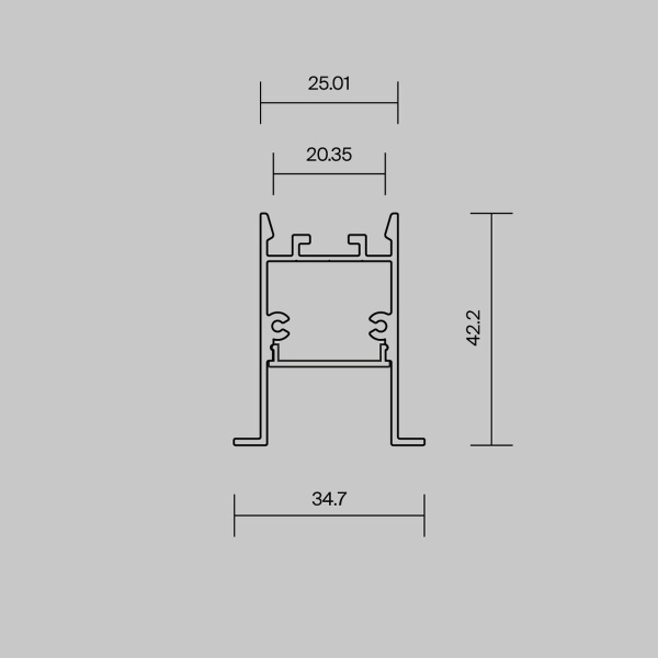 Алюминиевый профиль встраиваемый скрытого монтажа Maytoni Led Strip ALM-3542-B-2M 632015