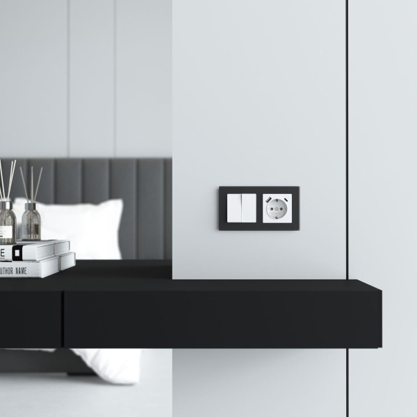 Рамка Werkel Senso на 2 поста черный, стекло soft-touch W0023108 4690389200373