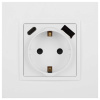 Розетка ЭРА Elegance 14-4108-01М 2P+E 16A-250В со шторками с USB type-A+C 5В-3А белый матовый Б0067710