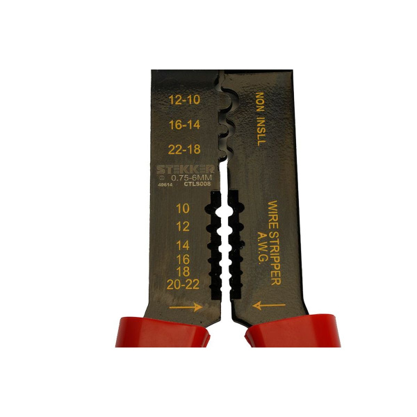 Пресс клещи многофункциональные: обрезка, обжим, снятие изоляции (от 0,75 до 6 мм2) WSC-008 49614