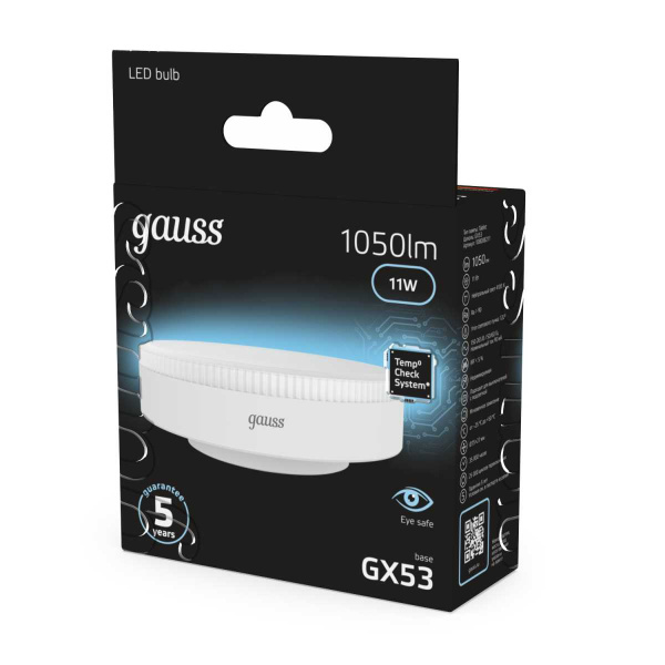 Лампа светодиодная Gauss GX53 11W 4100K матовая 108008211
