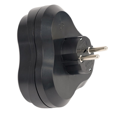 Разветвитель сетевой 3-местный с/з Stekker ADP16-23-21, 250V, 16A, ABS пластик, черный 50682