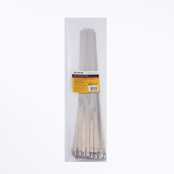 Хомут стальной Stekker SSCTE79-400 7.9х400мм, d пучка max 114мм, нагрузка 120кг, серый 32802