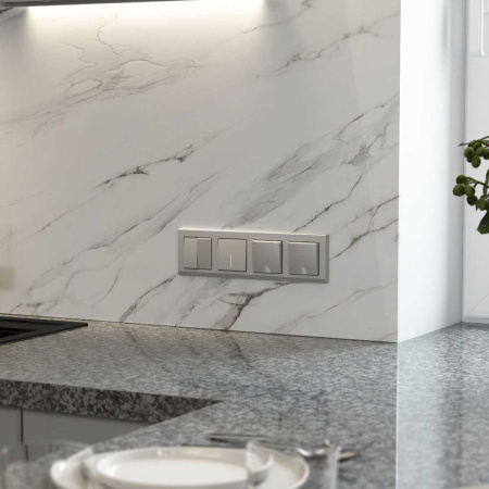 Выключатель Werkel двухклавишный серебряный матовый W1122065 4690389195549